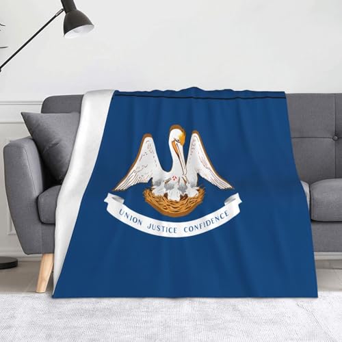 Ninainaid Decke mit Louisiana-Flagge bedruckt, weich und leicht, plüschig und flauschig, luxuriös und bequem, Herbstdecke, Heimdekorationsgeschenk. von Ninainaid