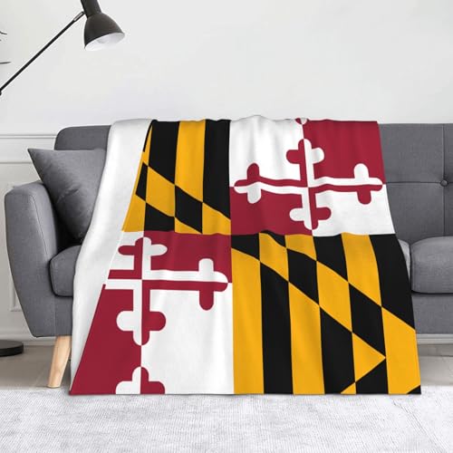 Ninainaid Decke mit Maryland-Staatsflagge, weich und leicht, plüschig und flauschig, luxuriös und bequem, Herbstdecke, Heimdekorationsgeschenk. von Ninainaid