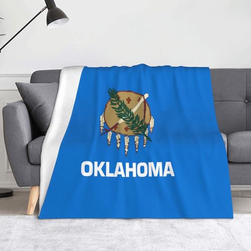 Ninainaid Decke mit Oklahoma-Flagge bedruckt, weich und leicht, plüschig und flauschig, luxuriös und bequem, Herbstdecke, Heimdekorationsgeschenk. von Ninainaid