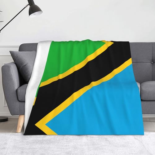 Ninainaid Decke mit Tansania-Flagge, weich und leicht, plüschig und flauschig, luxuriös und bequem, Herbstdecke, Heimdekorationsgeschenk. von Ninainaid