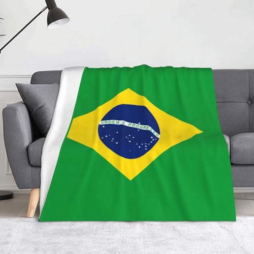 Ninainaid Decke mit brasilianischer Flagge, weich und leicht, plüschig und flauschig, luxuriös und bequem, Herbstdecke, Heimdekorationsgeschenk. Ninainaid Decke mit brasilianischer Flagge, weich und leicht, plüschig und flauschig, luxuriös und bequem, Herbstdecke, Heimdekorationsgeschenk. von Ninainaid