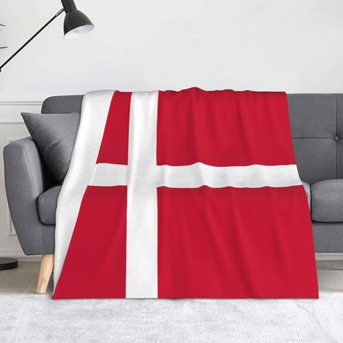 Ninainaid Decke mit dänischer Flagge, weich und leicht, plüschig und flauschig, luxuriös und bequem, Herbstdecke, Heimdekorationsgeschenk. von Ninainaid