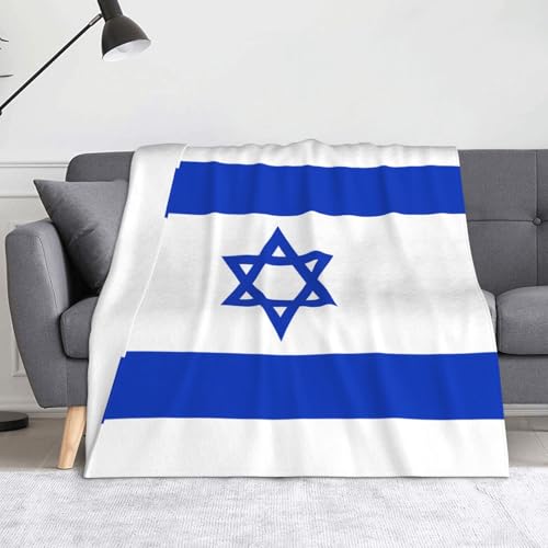Ninainaid Decke mit israelischer Flagge, weich und leicht, plüschig und flauschig, luxuriös und bequem, Herbstdecke, Heimdekorationsgeschenk. von Ninainaid