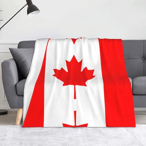 Ninainaid Decke mit kanadischer Flagge, weich und leicht, plüschig und flauschig, luxuriös und bequem, Herbstdecke, Heimdekorationsgeschenk. von Ninainaid