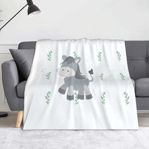 Ninainaid Decke mit lächelnden Eseln, weich und leicht, plüschig und flauschig, luxuriös und bequem, Herbstdecke, Heimdekorationsgeschenk. von Ninainaid