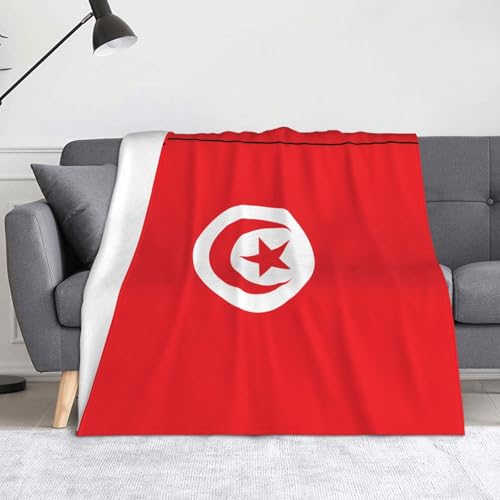 Ninainaid Decke mit tunesischer Flagge, weich und leicht, plüschig und flauschig, luxuriös und bequem, Herbstdecke, Heimdekorationsgeschenk. von Ninainaid