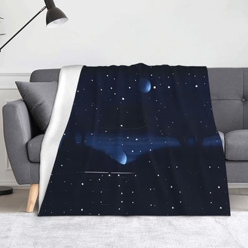 Ninainaid Dunkelblaue Nachtsicht-Druckdecke, weich und leicht, plüschig und flauschig, luxuriös und bequem, Herbstdecke, Heimdekorationsgeschenk. von Ninainaid