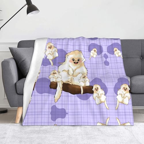 Ninainaid Niedliche Decke mit goldenem Affen-Druck, weich und leicht, plüschig und flauschig, luxuriös und bequem, Herbstdecke, Heimdekorationsgeschenk. von Ninainaid