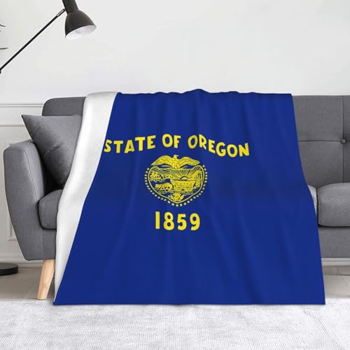 Ninainaid Oregon State Flag Druckdecke, weich und leicht, plüschig und flauschig, luxuriös und bequem, Herbstdecke, Heimdekorationsgeschenk. von Ninainaid