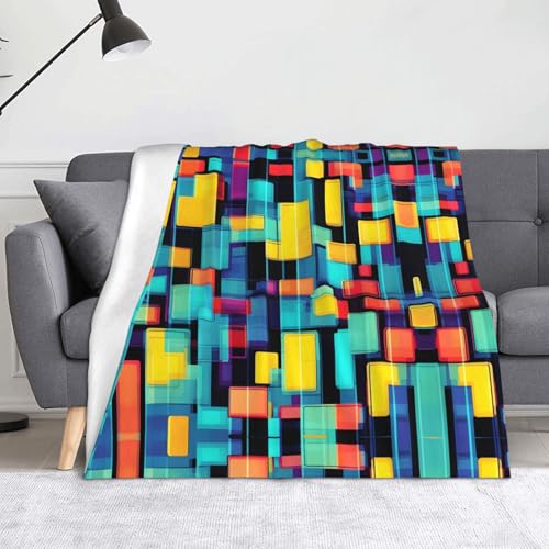 Ninainaid Quadratische Geometrie-Diagramm-Druckdecke, weich und leicht, plüschig und flauschig, luxuriös und bequem, Herbstdecke, Heimdekorationsgeschenk. von Ninainaid