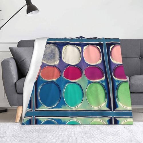 Ninainaid Runde Farbpaletten-Druckdecke, weich und leicht, plüschig und flauschig, luxuriös und bequem, Herbstdecke, Heimdekorationsgeschenk. von Ninainaid