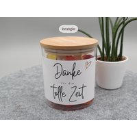 Geschenk Im Glas - Vorratsglas Mit Spruch "Danke Für Die Tolle Zeit" Befüllbar Süßigkeiten 550 Ml von NinasDesignerie