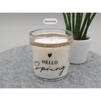 Kerze Im Glas | "Hello Spring" Duftkerze Perfektes Geschenk Für Besondere Menschen| 2 Verschiedene Düfte Modern Optional Mit Deckel Kerze Im Glas | "Hello Spring" Duftkerze Perfektes Geschenk Für Besondere Menschen| 2 Verschiedene Düfte Modern Optional Mit Deckel von NinasDesignerie