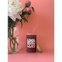 Geschenk Babyparty I Glas Mit Bambusdeckel Und Strohhalm Trinkglas Cool Moms Club | Für Mamas Zum Muttertag Iced Coffee Becher von hejlittlefam