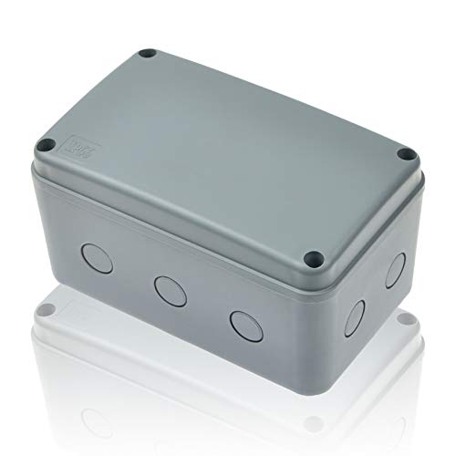 Abzweigdose Wasserdicht, NineLeaf Verteilerdose Außen Wasserdicht PVC IP66, 181 x 111 x 100 mm Kunststoff Universal Elektrische Boxen, Projekt Gehäuse Grau passen 20mm Kabelverschraubung von NineLeaf
