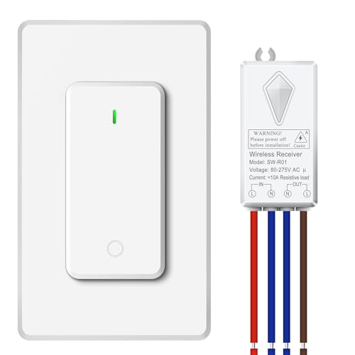Funkschalter Set,NineLeaf 1PK Funk Lichtschalter,400m Reichweite,IP66 wasserdicht,ohne Stromverdrahtung, Einfache Installation,für Innen- und Außenbereich,Lampen,Deckenleuchten Funkschalter Set,NineLeaf 1PK Funk Lichtschalter,400m Reichweite,IP66 wasserdicht,ohne Stromverdrahtung, Einfache Installation,für Innen- und Außenbereich,Lampen,Deckenleuchten von NineLeaf