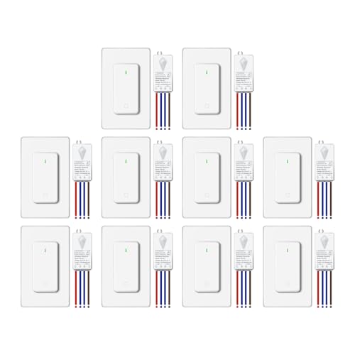 Funkschalter Set,NineLeaf 5PK Funk Lichtschalter,400m Reichweite,IP66 wasserdicht,ohne Stromverdrahtung, Einfache Installation,für Innen- und Außenbereich,Lampen,Deckenleuchten von NineLeaf