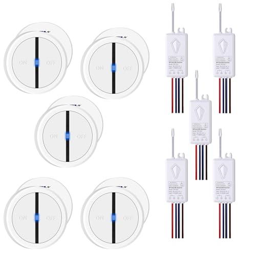 NineLeaf 5PK Smart Funk Lichtschalter und Empfänger mit 2.4-GHz-WLAN,Fernbedienungsschalter funktionieren mit Alexa und Google Assistant,Sprachsteuerung,für Zuhause und Büro NineLeaf 5PK Smart Funk Lichtschalter und Empfänger mit 2.4-GHz-WLAN,Fernbedienungsschalter funktionieren mit Alexa und Google Assistant,Sprachsteuerung,für Zuhause und Büro von NineLeaf