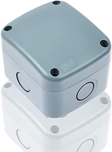 Nineleaf ABS Abzweigdose Außen IP66, Verteilerdose Universal elektrische Projekt Gehäuse 86 x 74 x 62mm, Verteilerdose Außen Wasserdicht, UV beständig, ideal für die Verkabelung im Freien von NineLeaf