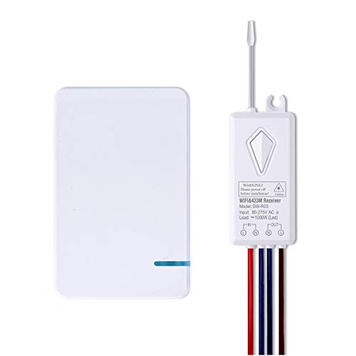 Nineleaf Smart Light Switch WiFi 1PK Mini-Wireless-1-Gang-Schalter + 1PK WIFI-Empfänger Kompatibel mit Amazon Alexa und Google Home Remote Control-Leuchten und -Geräten Nineleaf Smart Light Switch WiFi 1PK Mini-Wireless-1-Gang-Schalter + 1PK WIFI-Empfänger Kompatibel mit Amazon Alexa und Google Home Remote Control-Leuchten und -Geräten von NineLeaf