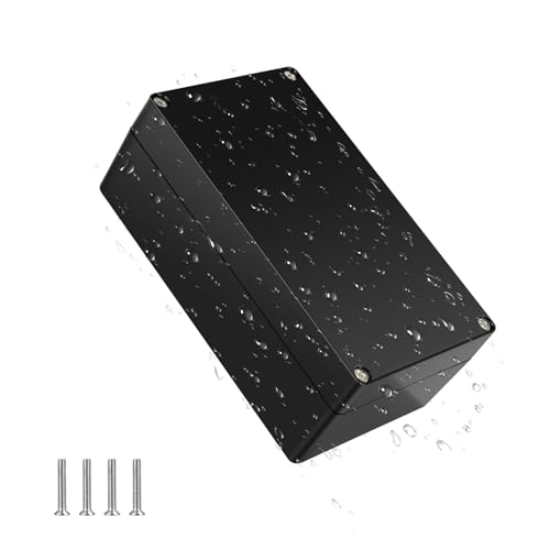 Project Box Abzweigdose IP67 wasserdicht, Nineleaf ABS-Kunststoff-Abzweigdose, DIY, elektrisches Projekt, Universal-Stromgehäuse, 157 x 88,5 x 60 mm für den Außenbereich, Schwarz, 1 Stück von NineLeaf