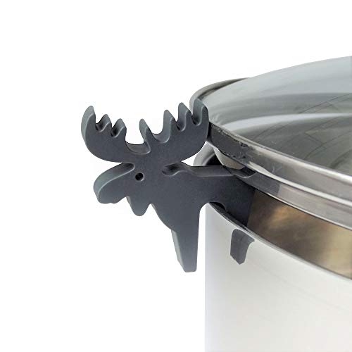 Topfdeckelhalter Elch Grau Silikon I Zubehör für Kochtopf, Pfannen-Deckel und Kochgeschirr I Kleine, Lustige, Küchenhelfer I Topfwächter Elch I Farbe Grau Topfdeckelhalter Elch Grau Silikon I Zubehör für Kochtopf, Pfannen-Deckel und Kochgeschirr I Kleine, Lustige, Küchenhelfer I Topfwächter Elch I Farbe Grau von Ninelives