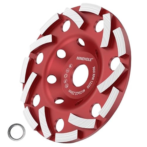 Ninehole Diamant Schleiftopf 125 x 22,23 mm Schleifscheibe doppelreihig, Diamant Frässcheibe für Stein, Granit, Naturstein, Beton, Mauerwerk, Trockener Fliesenkleber, Estrich Ninehole Diamant Schleiftopf 125 x 22,23 mm Schleifscheibe doppelreihig, Diamant Frässcheibe für Stein, Granit, Naturstein, Beton, Mauerwerk, Trockener Fliesenkleber, Estrich von Ninehole