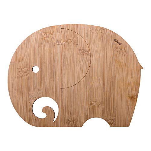 NineLives Brettchen Elefant I Holz I Bambus I Frühstücksbrettchen I Größe: 23,5 x 18.5 x 0.5 cm von Ninelives
