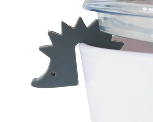 Topfdeckelhalter Igel grau aus Silikon I Zubehör für Kochtopf, Pfannen-Deckel und Kochgeschirr I Kleine, Lustige, Bunte Küchenhelfer I Topfwächter Igel I Farbe Grau von Ninelives