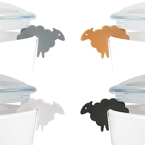 Ninelives Topfdeckelhalter Schaf 4er-Set Silikon I Zubehör für Kochtopf, Pfannen-Deckel und Kochgeschirr I Kleine, Lustige, Küchenhelfer I Topfwächter Schaf I Farben Weiß, Grau, Schwarz, Braun von Ninelives