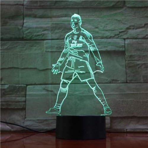 Ninesun USB 3D LED Night Light mit und 7 wechselbaren Farben Nachttischlampe Lichter Fußball Spieler Cristiano Ronald Figur Ninesun USB 3D LED Night Light mit und 7 wechselbaren Farben Nachttischlampe Lichter Fußball Spieler Cristiano Ronald Figur von Ninesun