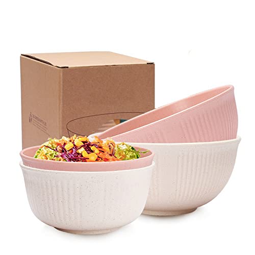 Ninevi Bowl Müslischalen, Salatschalen,4er Set Gesunde Küchenschüsseln aus Kunststoff für Kinder und Erwachesene, Unzerbrechliche Obstschale für Suppen, Müsli, Nudeln, Salat von Ninevi