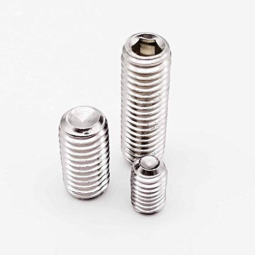 50 Stück M2 M2,5 M3 M3,5 M4 M5 M6 / 304 Edelstahl schwarz Klasse 12,9 Sechskant Innensechskant Innensechskant Punkt Madenschraube Stellschraube-M2.5_3mm_Edelstahl 304 von Ningvong