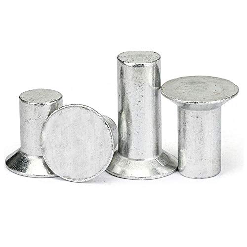 Aluminium-Senkkopfnieten, Flachkegelkopf-Vollaluminiumnieten, Senkkopfnieten, Aluminiumnieten-M4 * 12 * 100 Stück von Ningvong