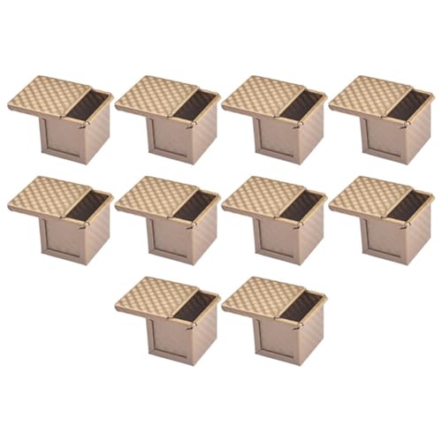 Niniang 10 x quadratische Brotbackform mit Deckel Toast Backform Brot Pullman Backform mit Antihaftdeckel Mini Quadrat Toast Box von Niniang