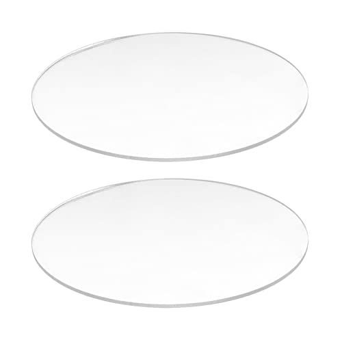 Niniang 2 x Spiegel, transparent, 3 mm dick, runde Acrylscheibe, Durchmesser: 60 mm von Niniang