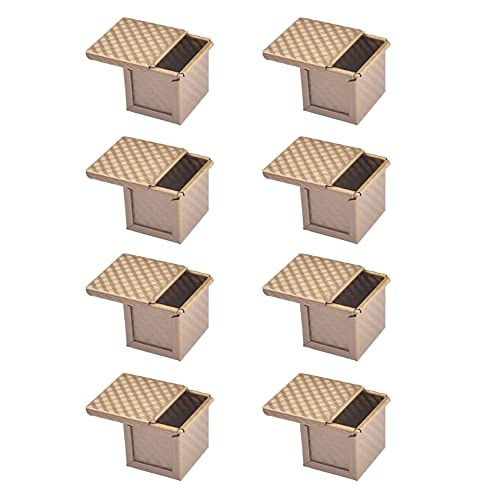 Niniang 8 x quadratische Brotbackform mit Deckel Toast Backform Brot Pullman Backform mit Antihaftdeckel Mini Quadrat Toast Box von Niniang