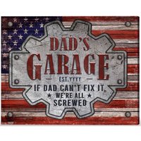 Papa Garage | Geschenkideen Personalisierte Leinwand Vatertag Leinwanddruck Geschenke Für Vater Geschenk Zum Ersten Mal von NininnniStore