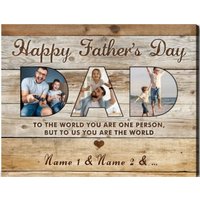 Personalisierte Leinwand | Happy Fathers Day Foto Leinwanddruck Geschenke Für Papa Geschenk Erster Vatertag von NininnniStore