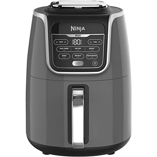 Ninja Luftfritteuse MAX, 5,2 l, 6-in-1, verwendet kein Öl, Luftfritteuse, Max Crisp, Braten, Backen, Aufwärmen, Dehydrieren, Familiengröße, digital, Kochen aus gefroren, antihaftbeschichtet, von Ninja