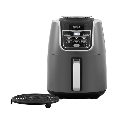 Ninja Air Fryer MAX Heißluftfritteuse, 5,2L Airfryer, Familiengröße, Antihaftbeschichtung, spülmaschinenfester Korb, 6-in-1, Grau & Schwarz, AF160EU von Ninja