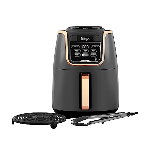 Ninja Air Fryer MAX Heißluftfritteuse, 5,2L Airfryer, mit Zange, Familiengröße, Antihaftbeschichtung, spülmaschinenfester Korb, 5-in-1, Amazon Exklusiv, Kupfer/Schwarz, AF150EUCP von Ninja