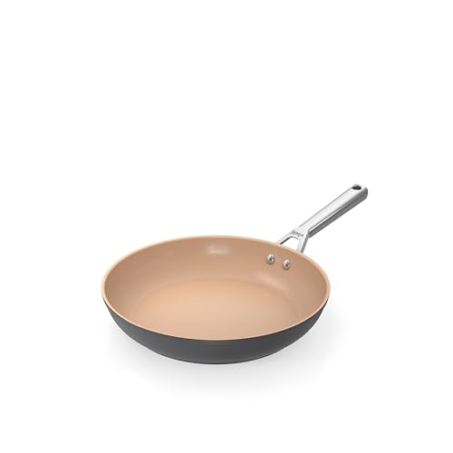 Ninja CW90030UK Keramik-Bratpfanne, antihaftbeschichtet (ohne PFAs, PFOA, Blei oder Cadmium), Induktionskompatibel, Edelstahlgriff, ofenfest bis 285 °C, Terrakotta und Grau von Ninja