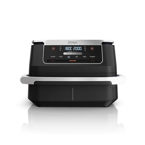 Ninja FlexDrawer Heißluftfritteuse (6 Liter), Schwarz. Dual Zone Air Fryer, große Schublade, 6-in-1, ohne Öl, heißluft-frittieren, braten, backen, Max Crisp, Antihaft spülmaschinenfeste Teile, AF550EU von Ninja