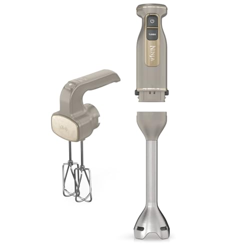 Ninja Foodi 3-in-1 Stabmixer, Handmixer & Zerkleinerer, Stufenweise Anlauf, 2 Misch-und 5 Rührgeschwindigkeiten zum Zerkleinern, Mischen, Kneten und mehr, spülmaschinenfest, Stone Gold CI100EUSTGD Ninja Foodi 3-in-1 Stabmixer, Handmixer & Zerkleinerer, Stufenweise Anlauf, 2 Misch-und 5 Rührgeschwindigkeiten zum Zerkleinern, Mischen, Kneten und mehr, spülmaschinenfest, Stone Gold CI100EUSTGD von Ninja