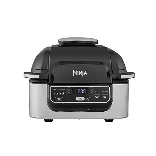 Ninja Foodi Health AG301UK Grill- und Heißluftfritteuse, gebürsteter Stahl, Schwarz, 5,7 l von Ninja