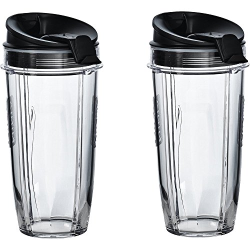 Ninja Nutri 680 ml BPA-freier Tritan-Becher mit Ausguss-Deckel für Nutri Mixer (XSK2424), 2er-Pack von Ninja