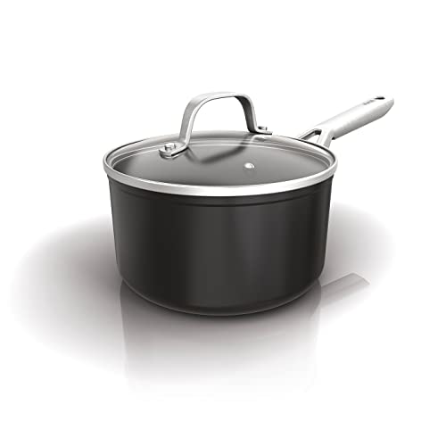 Ninja ZEROSTICK Essentials C10216UK Kochtopf mit Glasdeckel, antihaftbeschichtet, langlebig, geschmiedeter Aluminium-Kochtopf, induktionsgeeignet, ofenfest bis 260 °C, Schwarz von Ninja
