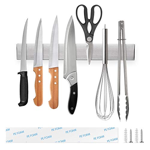 Ninonly Messermagnetschiene Ohne Bohren Magnetschiene für Messer 30cm(12inch) Magnetleiste Messer Selbstklebend Magnetischer Messerhalter Wandhalterung für Messer Küchenutensilien Werkzeugen von Ninonly