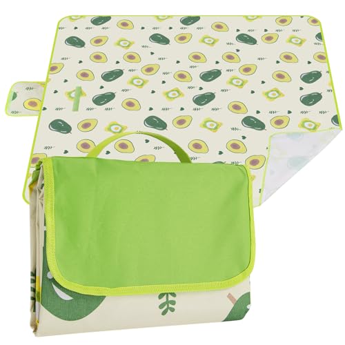 Ninonly Picknickdecke Wasserdicht Picknickdecke 200 x 200cm Tragbare Waschbar Extra Große Stranddecke Sandfreie Mit Tragegriff Leicht Tragbar Isoliert für Camping, Picknick, BBQ, Avocado von Ninonly